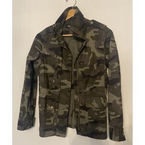 Women's Small Fab'rik Camo Utility Jacket With Sinch Waist Full Zip‎